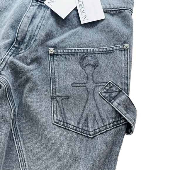 JW ANDERSON Twisted Workwear Jeans Grey Size 25 NEW Barrel Wide High Rise - Picture 9 of 10